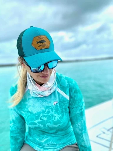 Emery Neck Gaiter - UPF 50+ - Pink Bones, Blue Fish Hooks Or White Coral 7 Emery Neck Gaiter - UPF 50+ - Pink Bones, Blue Fish Hooks Or White Coral - Image 5