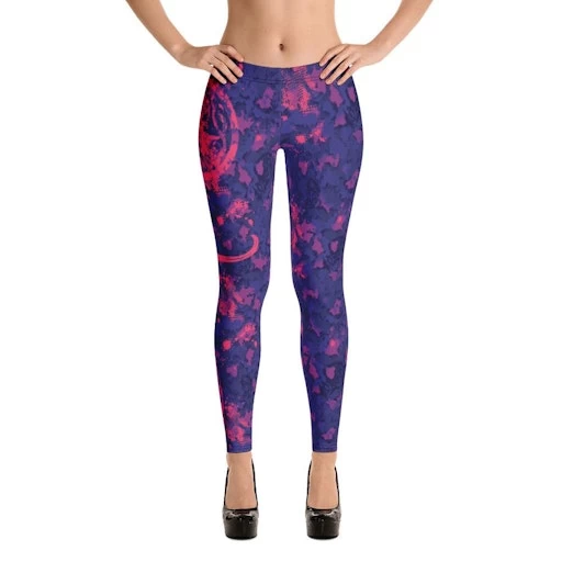 Pink Coral Leggings 4 Pink Coral Leggings - Image 2