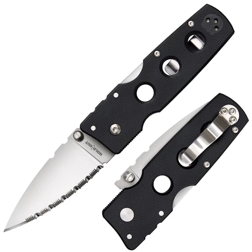 Cold Steel HOLD OUT 3" BLADE FULL SERRATED EDGE BLK S35VN 3 Cold Steel HOLD OUT 3" BLADE FULL SERRATED EDGE BLK S35VN