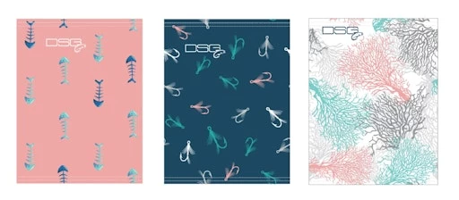 Emery Neck Gaiter - UPF 50+ - Pink Bones, Blue Fish Hooks Or White Coral 3 Emery Neck Gaiter - UPF 50+ - Pink Bones, Blue Fish Hooks Or White Coral